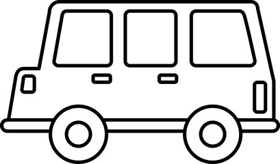Car Vector Illustration. Simple Outline Car Coloring Page