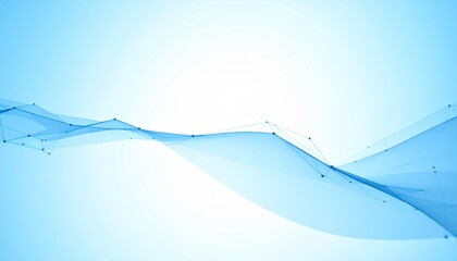 Abstract blue gradient waveforms with intersecting lines and data nodes, evoking motion, clarity, and digital fluidity.