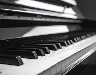 Black And White Piano Keys Close Up