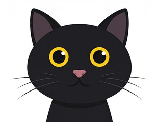 Black Cat with Yellow Eyes Close Up