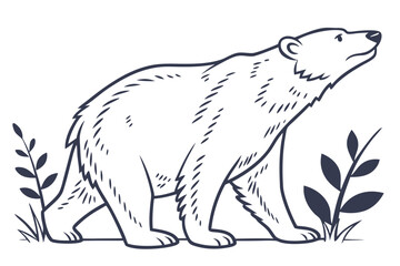 Obraz premium Gnarled Bare Tree Silhouette on Hill Vector Illustration