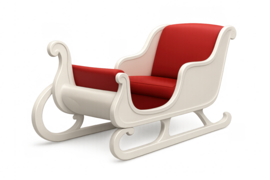 Santa claus red sleigh delivering christmas holiday presents