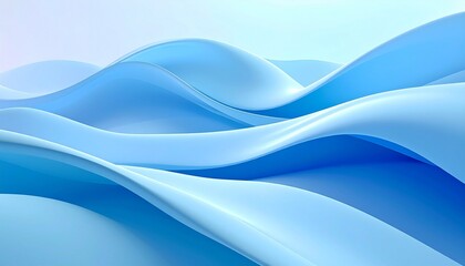 Abstract blue gradient background with smooth flowing waves and soft motion, tranquil and minimal design