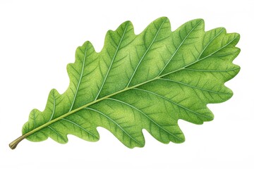 Green oak leaf isolated on a nice white background
