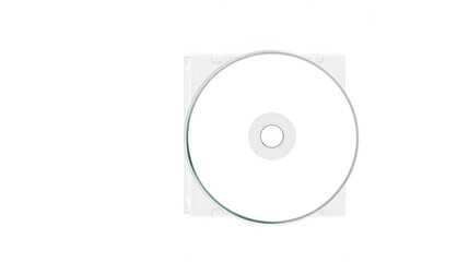 Closed compact plastic disc box case with white isolated blank for branding design. CD jewel mock-up on soft gray background, crayon drawing. White tone