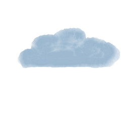 Watercolor cloud isolated on transparent background, a soft and dreamy illustration