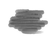 Grey watercolor brush stroke isolated on transparent background for artistic design use