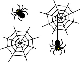 黒い蜘蛛と蜘蛛の巣