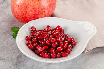 Ripe sweet red pomegranate seeds