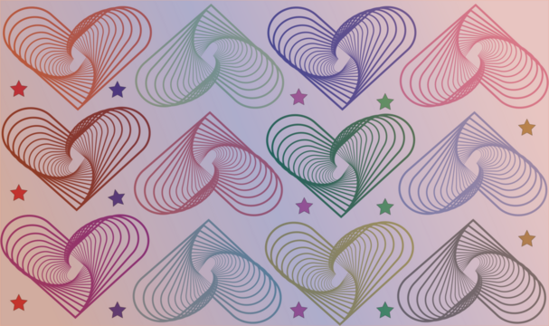 seamless pattern with pink hearts, pattern, seamless, wallpaper, vector, texture, art, design, decoration, ornament, floral, illustration, flower, vintage, textile, wave, decor, line, pink, tile,