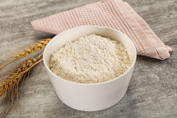 Wheat flour for cooking in the bowl