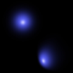 1 basic circular blue bright light and 1 oval shaped blue bright light