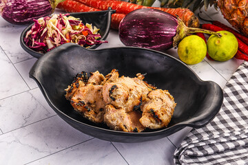 Afgani chicken kebab with white marinade