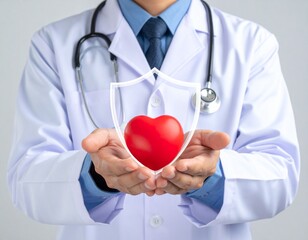 Medical Professional with Heart and Shield