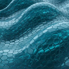 Fototapeta premium Teal Hexagonal Pattern Abstract Background.