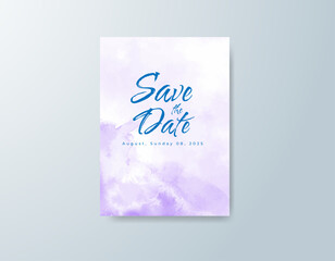 Wedding invitation with abstract watercolor background