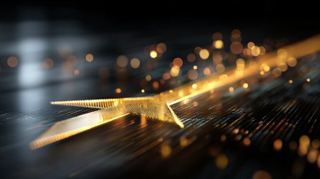 Abstract Golden Arrow of Progress Futuristic Technology and Growth Concept - Powered by Adobe