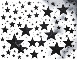 Fototapeta premium Black stars on a white background