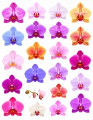 Colorful orchid blossoms
