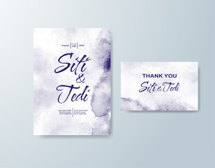 Wedding invitation with abstract watercolor background