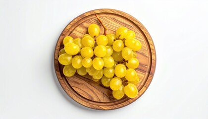 Yellow Grapes on Wooden Cutting Board