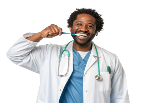 Smiling dentist. Doctor. Peace of mind. Trust. Brushing. Regular checkups. Flossing. Dentist. Drill.