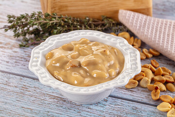 Peanut butter spread with nuts