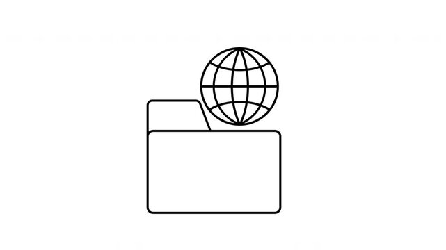 sketch of folder icon and globe icon