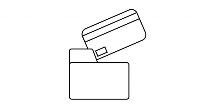 sketch of folder icon and ATM card icon