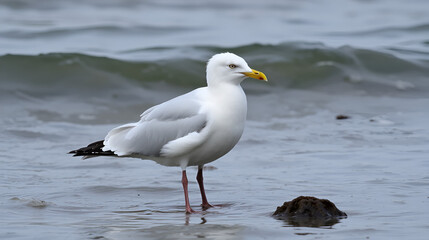 Wet and bedraggled Silver Gull (Chroicocephalus novaehollandiae)