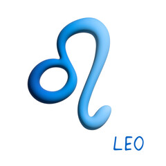 Fototapeta premium 3d leo zodiac sign Astrology clipart Element for design