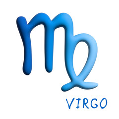 3d virgo zodiac sign Astrology clipart Element for design