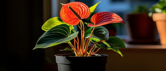 Vibrant Anthurium in Pot