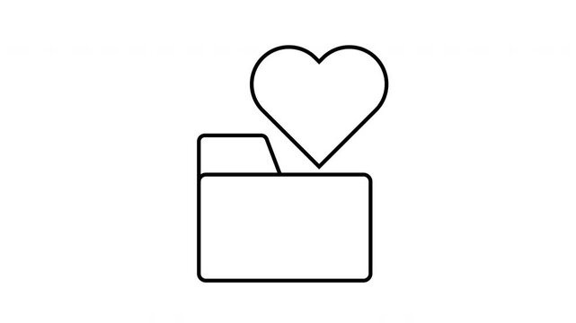 sketch of folder icon and love icon