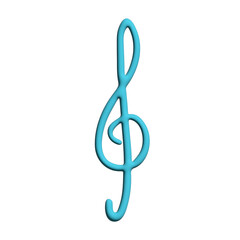 Obraz premium 3d treble clef. Hand drawn musical symbol. Single element for print, web, design, decor, logo