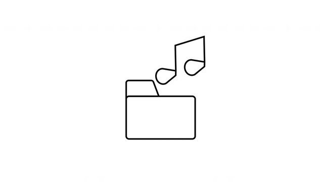 sketch of folder icon and musical note icon
