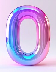 Vibrant, holographic number zero