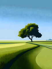u9976779561_Vector_illustration_of_a_solitary_tree_beside_a_f_7fa1fb52-7163-4071-8cda-bf46bd3ad69c_1