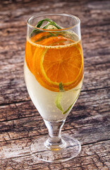 Orange cold lemonade with tarragon