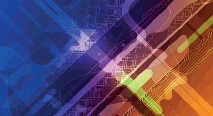 Abstract background with geometric shapes and vibrant colors creating a modern design.