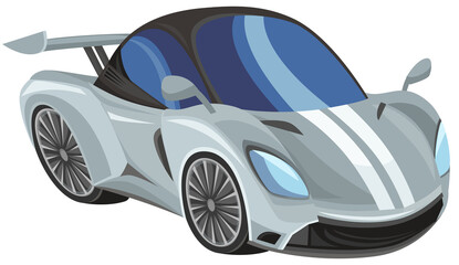 Cartoon street racing car vehicle on white background illustration for children