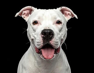 Obraz premium Close-up portrait of a happy white dog