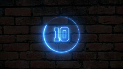 Glowing futuristic hud countdown timer, neon sci-fi digital clock animation from 15 to 0, abstract circle interface design for modern technology display - Powered by Adobe