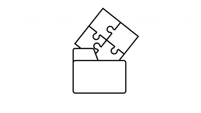 sketch of folder icon and puzzle icon