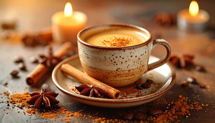 Cozy Morning Delight Aromatic Coffee with Cinnamon and Star Anise for Relaxation
