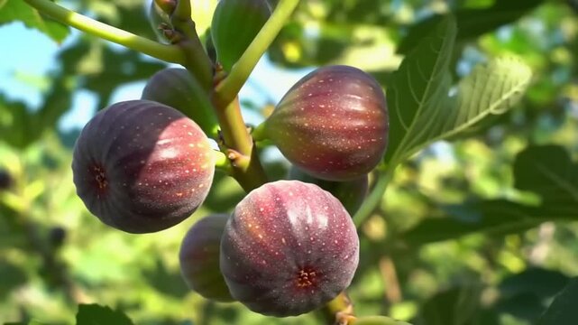 Figs on branch sunlight