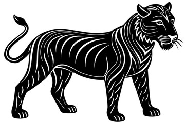 Vector art of elegant black panther illustration in vector format