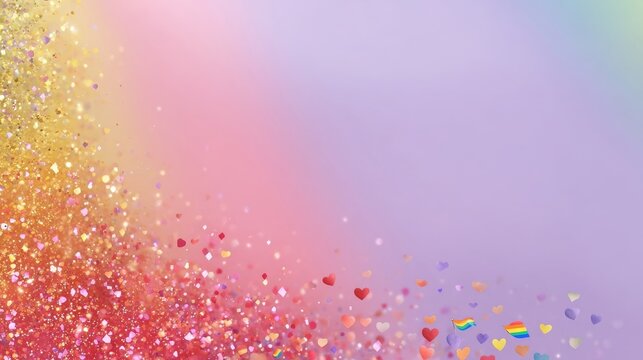 A vibrant gradient heart wedding backdrop with elegant lace details,