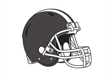 Fototapeta premium black football helmet vector on white background
