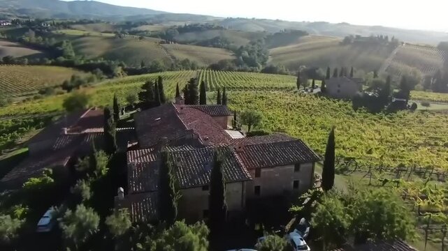 Italian countryside estate aerial view